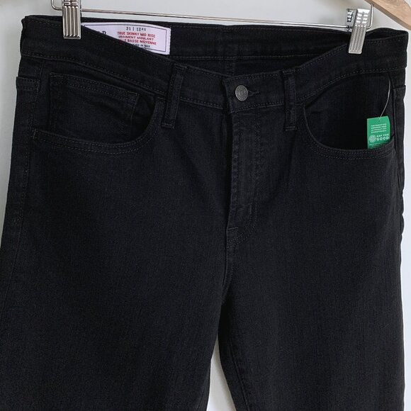 GAP Mid Rise True Skinny Jeans Absolute Black 31 / 12 - Picture 6 of 8